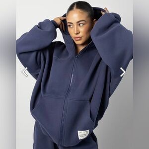 Comfrt Affirmation Zip hoodie Navy Blue unisex